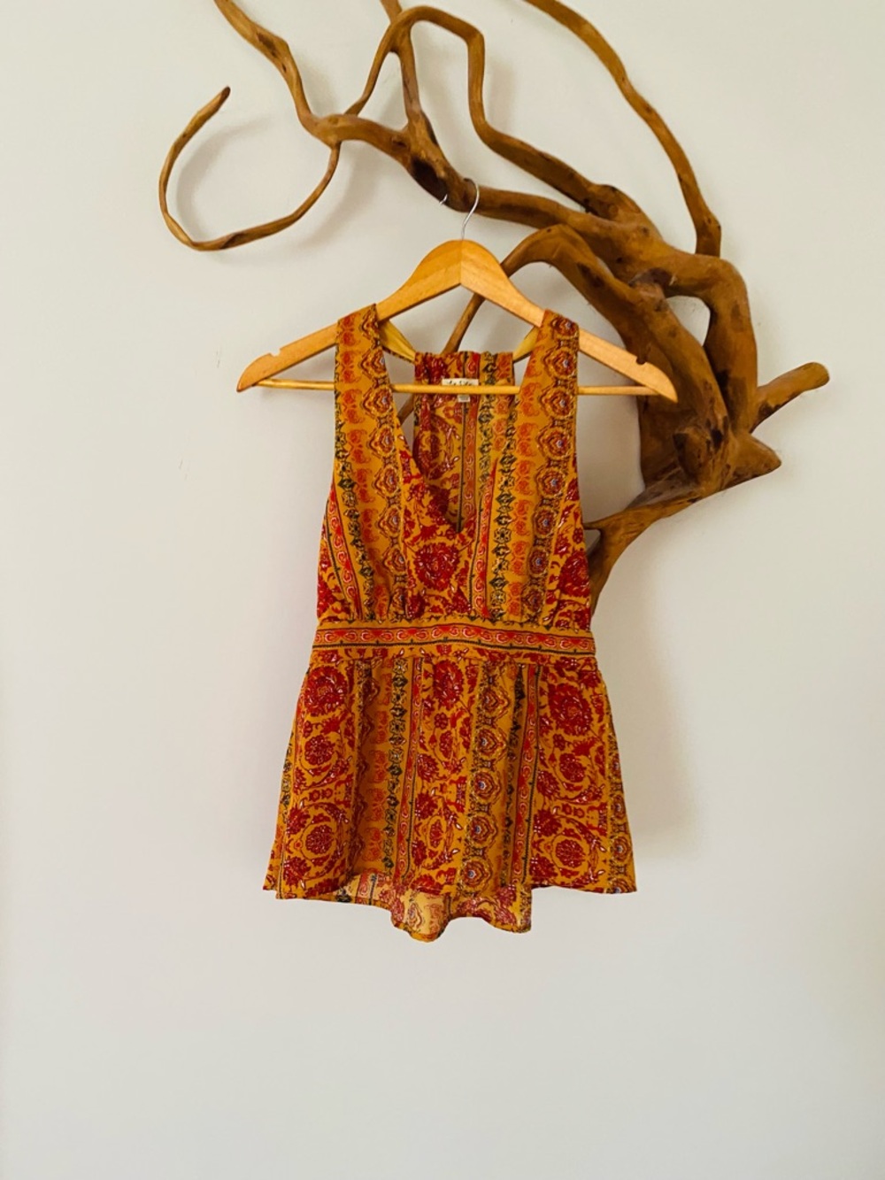 Floral print boho halter top